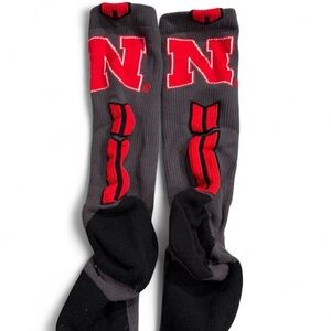 Nebraska Cornhuskers black & red socks